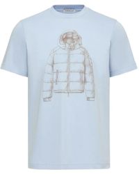 Moncler - Down Jacket Print Cotton T-Shirt - Lyst