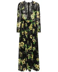 ERMANNO FIRENZE - Floral-print Flared Maxi Dress - Lyst