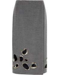 Fabiana Filippi - Rok Met Uitgesneden Detail En Verfraaid Met Kristallen - Lyst