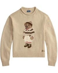 Polo Ralph Lauren - Bear-Embroidered Crew-Neck Jumper - Lyst