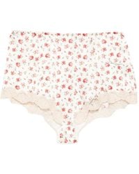 Dolce & Gabbana - Culotte À Fleurs Et À Dentelle - Lyst