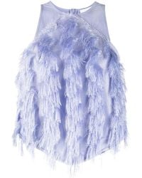Ganni - Fringe-Detail Sleeveless Top - Lyst