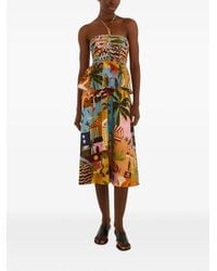 FARM Rio - Tropical Painting Lenzing Ecovero Euroflax Midi Dress - Lyst
