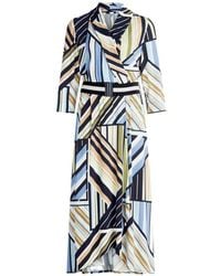 Betty Barclay - Geometric-Print Belted Dress - Lyst