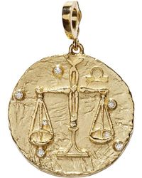 Azlee - 18kt Yellow Gold Large Of The Stars Libra Pendant Charm - Lyst