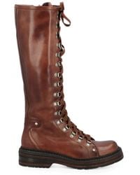 Miu Miu - Schnürstiefel Aus Leder - Lyst