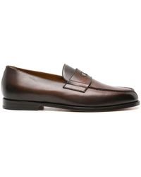 Doucal's - Burnished-finish Leather Loafers - Lyst
