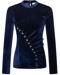 Rabanne - Draped Velvet Top - Lyst