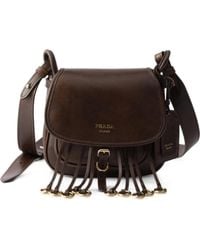 Prada - Corsaire Aged Leather Mini Shoulder Bag - Lyst