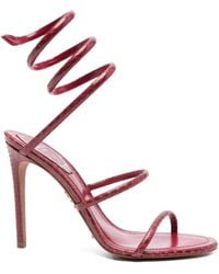 Rene Caovilla - 80Mm Cleo Spiral-Wrap Leather Sandals - Lyst