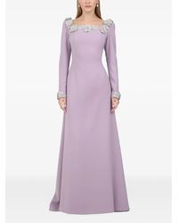 Dina Melwani - Floral-Embellished Maxi Dress - Lyst