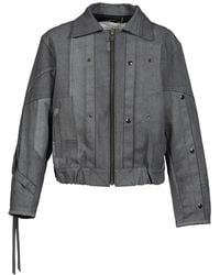 UNDER THE SIGN - Patchwork Waxed Cotton Bomber Jacket - Lyst