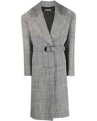 Tom Ford - Patchwork Belted Wool Coat - Lyst