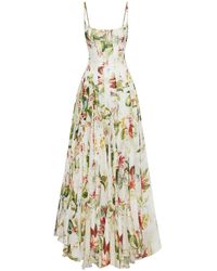 Oscar de la Renta - Flora & Fauna-print Silk Gown - Lyst