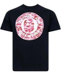 A Bathing Ape - Abc Camo Busy Works "black/pink" Tシャツ - Lyst