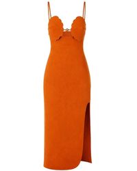 FARM Rio - Scalloped-Edge Midi Dress - Lyst