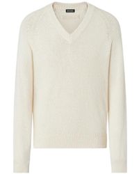 ZEGNA - Oasi V-Neck Cotton Sweater - Lyst