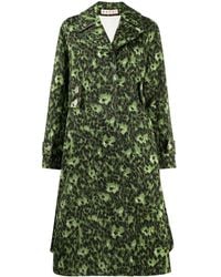 Marni Trenchcoat Met Luipaardprint - Groen