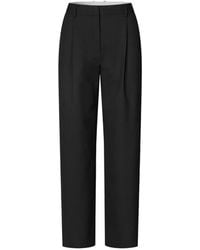 Samsøe & Samsøe - Saagneta Pleated Straight-Leg Trousers - Lyst