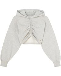Palm Angels - Ruched-Detail Cropped Hoodie - Lyst