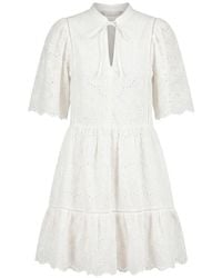 BOSS - Broderie Anglaise Tiered Mini Dress - Lyst