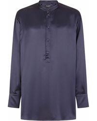 Dolce & Gabbana - Long-sleeve Silk Longline Shirt - Lyst