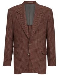 Brunello Cucinelli - Blazer Sur Mesure Prince De Galles En Cachemire - Lyst