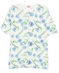 KENZO - Tulip-Print T-Shirt - Lyst