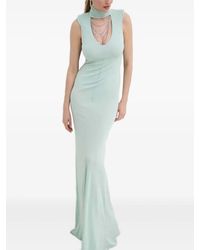 Elisabetta Franchi - Cut-Out Roll-Neck Maxi Dress - Lyst