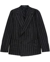 Tagliatore - Striped Double-Breasted Blazer - Lyst