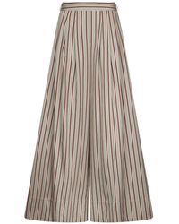 Liu Jo - Striped Rayon Trousers - Lyst