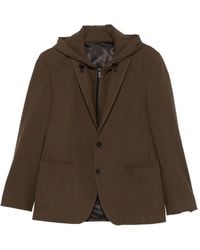 KARL LAGERFELD - Hooded Single-Breasted Jacket - Lyst