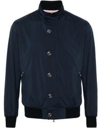 Barba Napoli - Mock-Neck Button-Down Bomber Jacket - Lyst