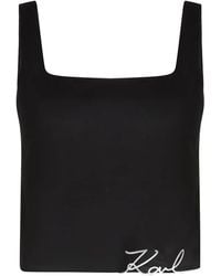 KARL LAGERFELD - K/Signature Cropped Top - Lyst
