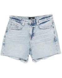 7 For All Mankind - Monroe Raw-Cut Denim Shorts - Lyst