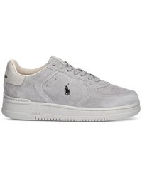 Polo Ralph Lauren - Mastr Ct Rib Logo-Embroidered Suede Sneakers - Lyst