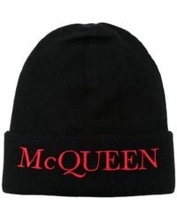 McQueen - Logo-Embroidered Cashmere Beanie - Lyst