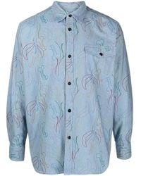 Viktor & Rolf - Graphic-Print Button-Up Denim Shirt - Lyst