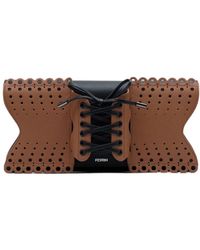 PERRIN Paris - Le Corset Perforé Lace-Up Clutch Bag - Lyst