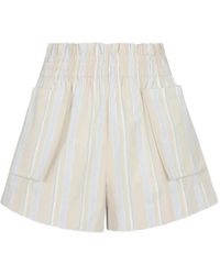 Hevron - Mira Striped Paperbag-Waist Shorts - Lyst
