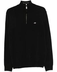 GANT - Quarter-Zip Wool Sweater - Lyst