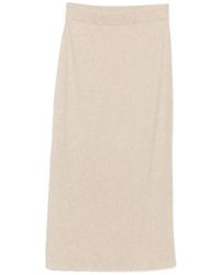 Bompard - Ribbed-Knit Side-Slit Midi Skirt - Lyst