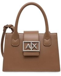 ARMANI EXCHANGE - Borsa A Mano Con Placca Logo - Lyst