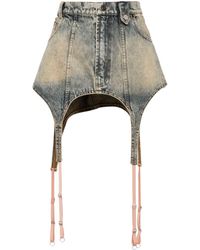 Egonlab - Jeans-Minirock mit Strumpfdetail - Lyst
