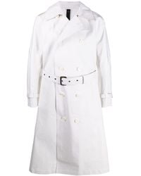 Mackintosh Vienna Double-breasted Belted Trench Coat - White