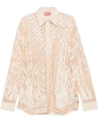 DIESEL - Abstract-Print Long-Sleeve Blouse - Lyst