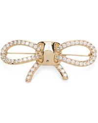 Ferragamo - Vara Bow Crystal-Embellished Brooch - Lyst