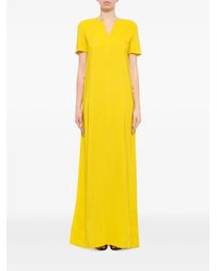Lanvin - V-Neck Short-Sleeve Maxi Dress - Lyst