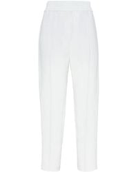 Brunello Cucinelli - Cropped Tapered Trousers - Lyst