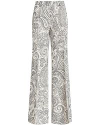 Etro - Paisley-print wide-leg trousers - Lyst